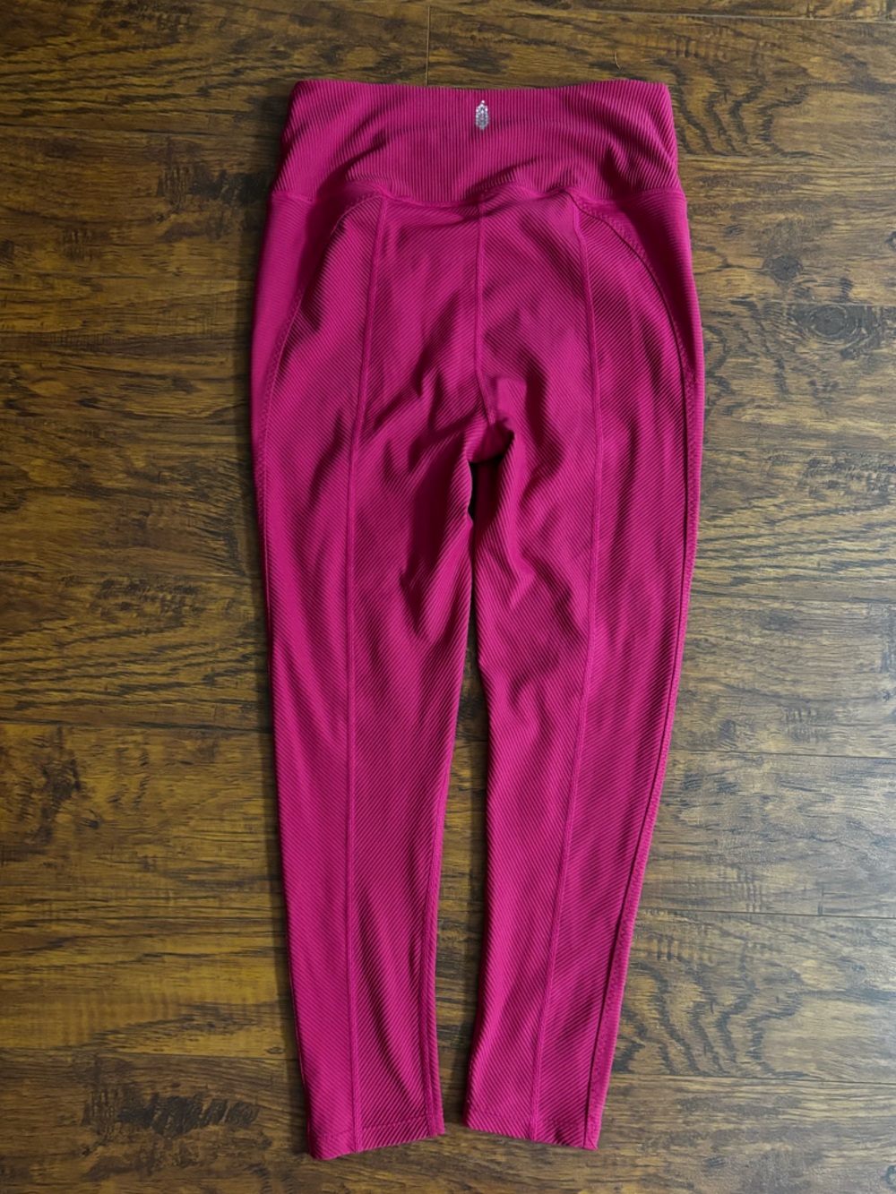 Free People FP Movement High-Rise Magenta Ribbed Leggings Hot Pink Workout Tight